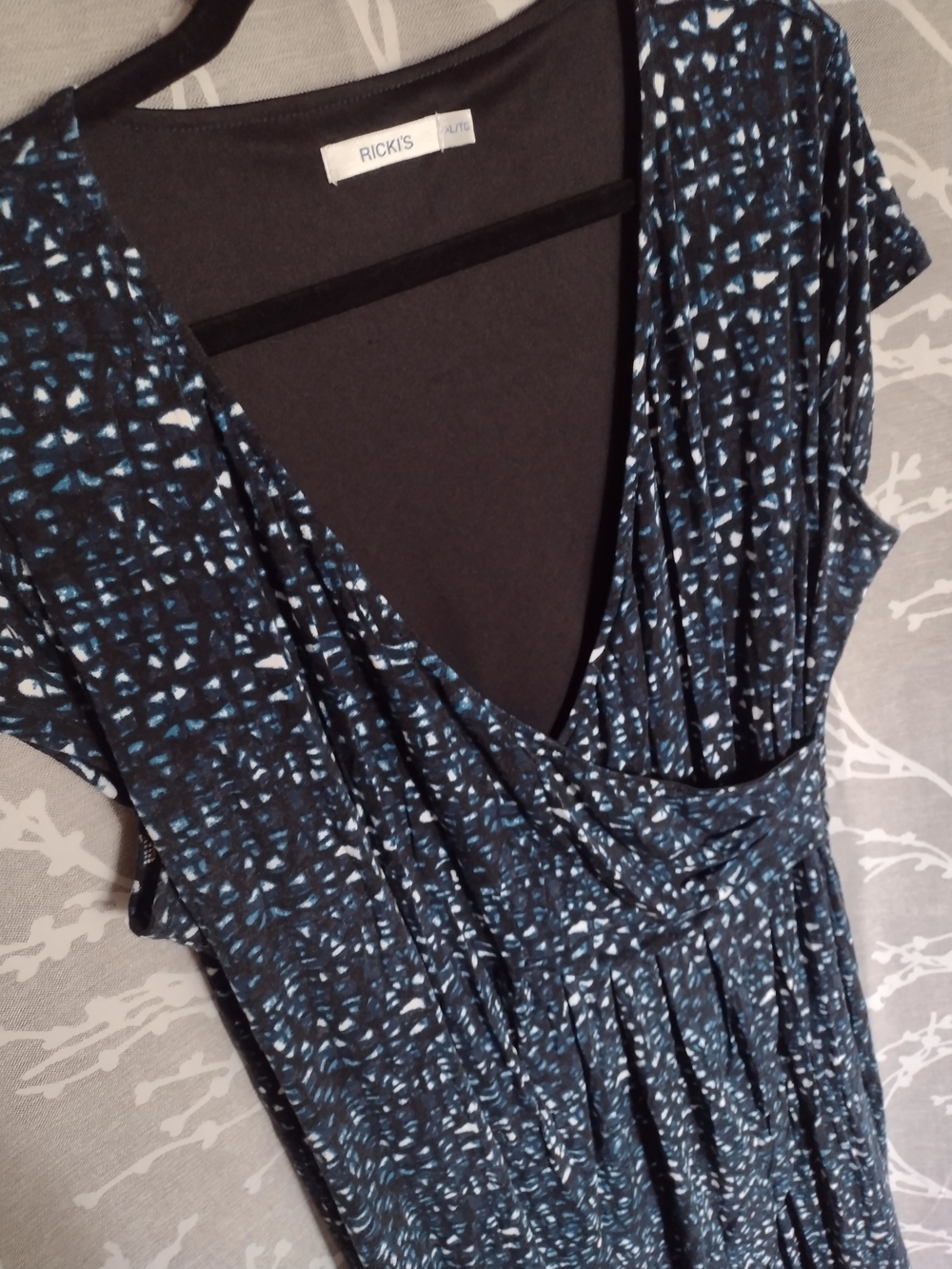 Ricki's Black and Teal Patterned Midi Dress